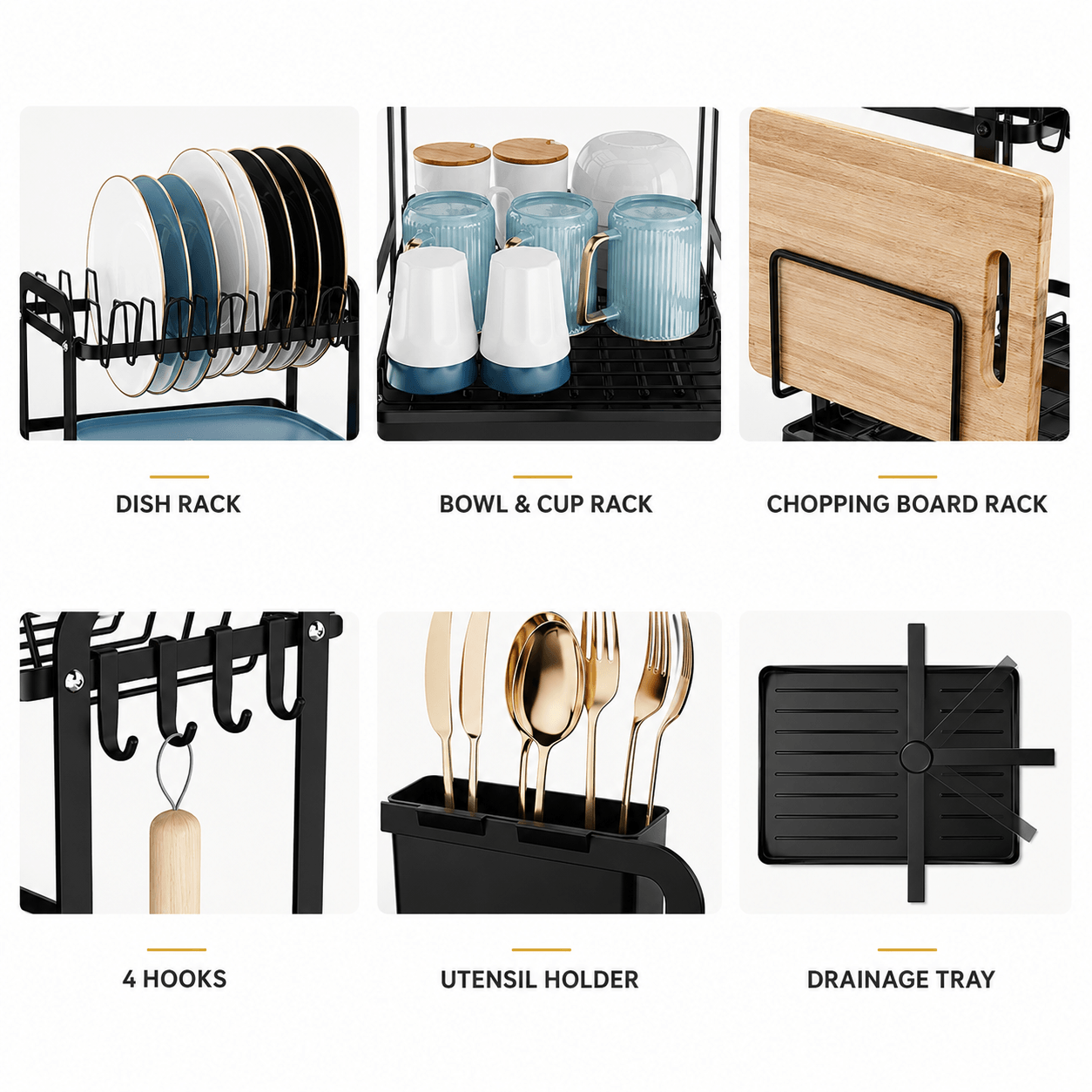 HomeDry™ Premium 2-Tier Dish Drying Rack