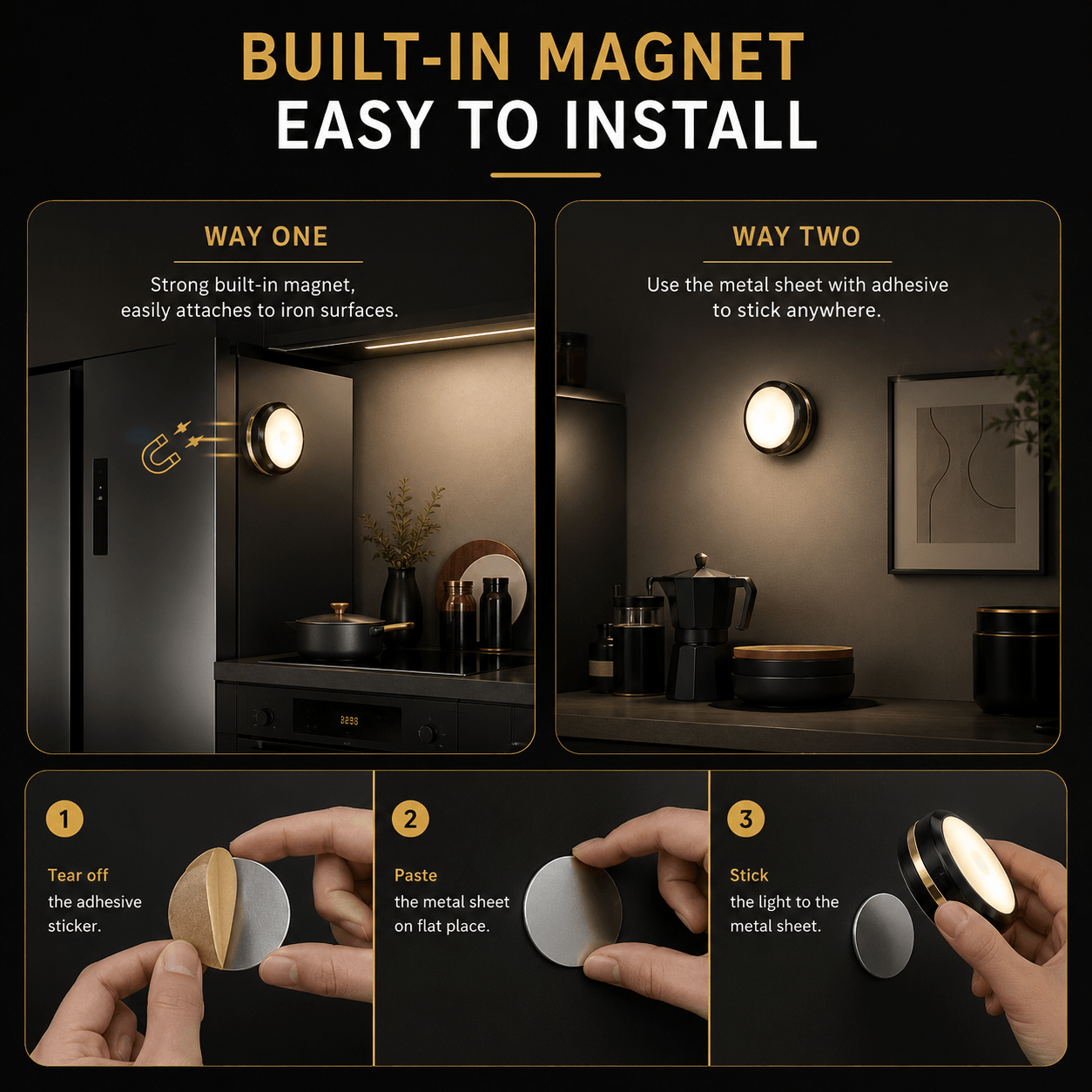 LumiPuck™ Motion Sensor Light Set (3 Pack)