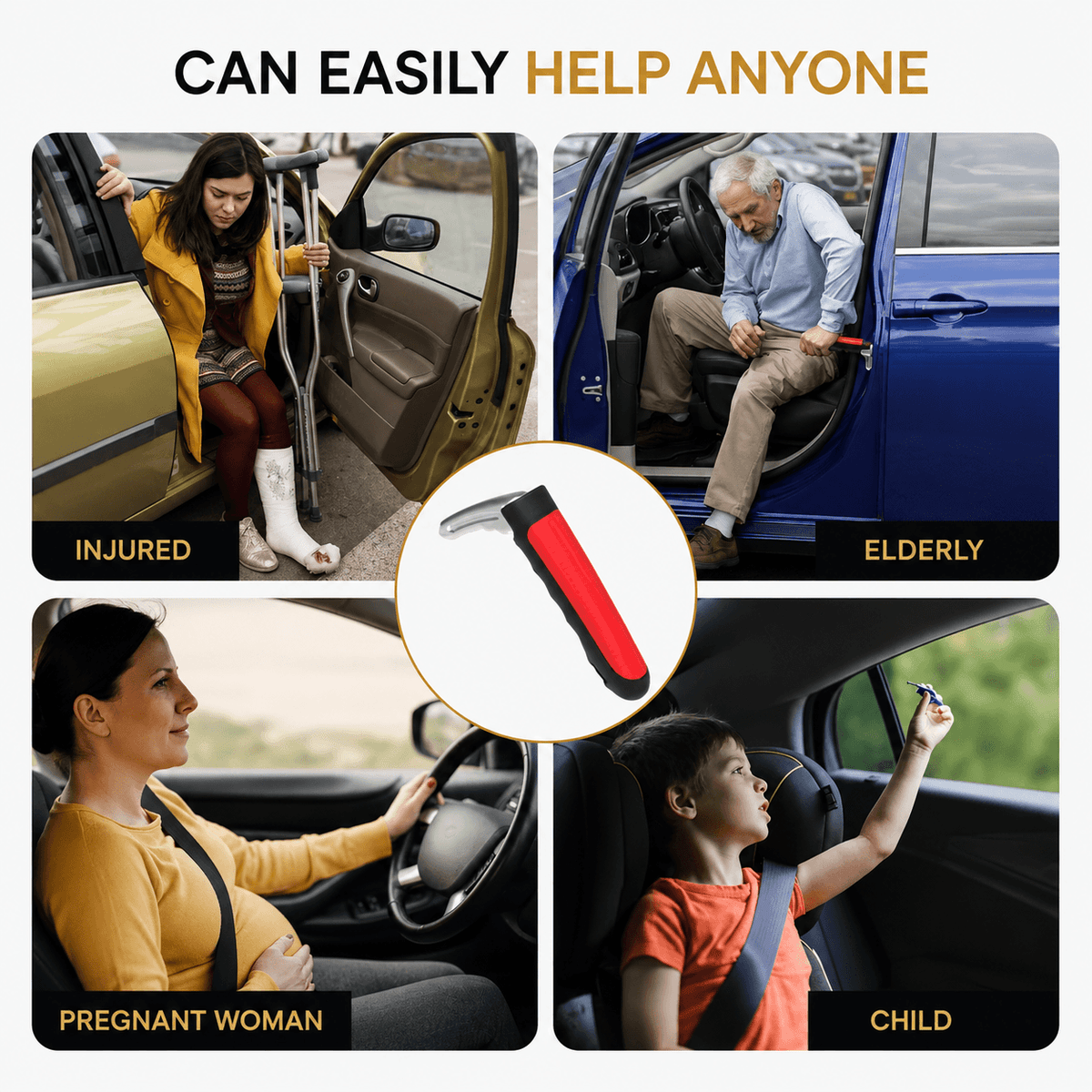 SafeExit™ 2-in-1 Car Assist Handle & Emergency Window Breaker
