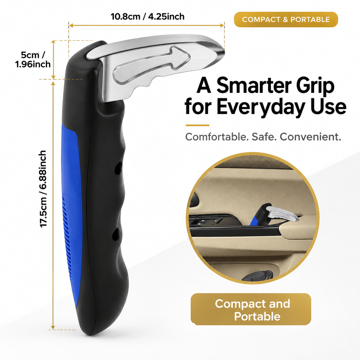 SafeExit™ 2-in-1 Car Assist Handle & Emergency Window Breaker