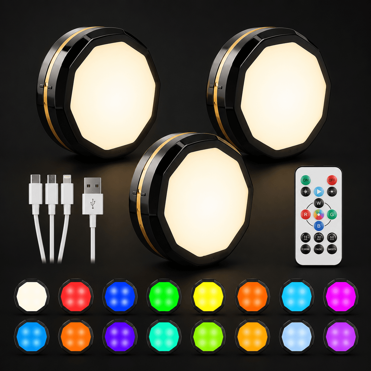 LumiPuck™ Motion Sensor Light Set (3 Pack)
