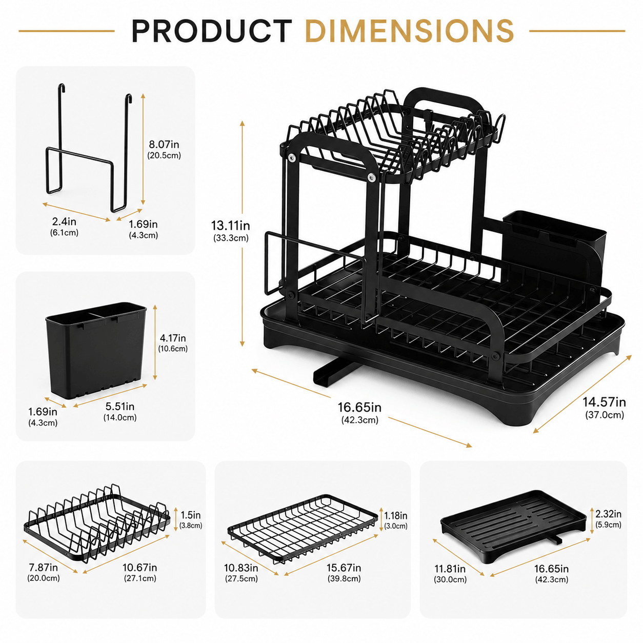 HomeDry™ Premium 2-Tier Dish Drying Rack