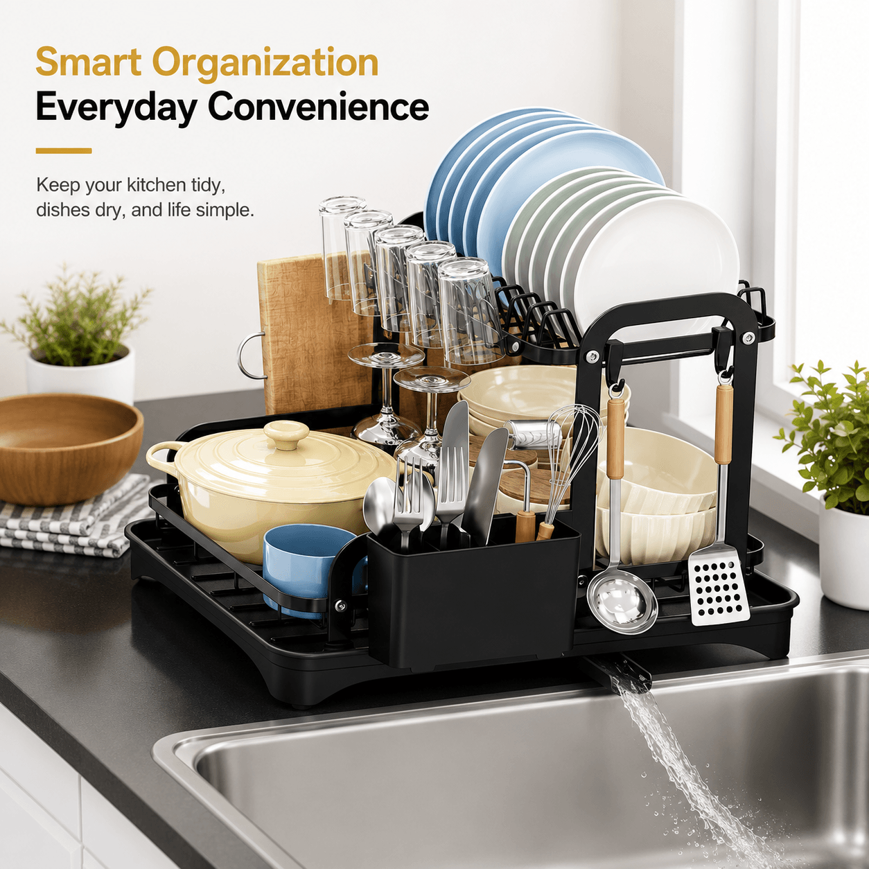 HomeDry™ Premium 2-Tier Dish Drying Rack