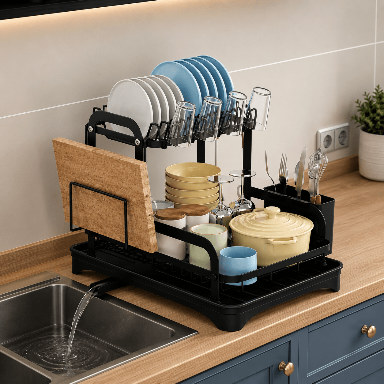 HomeDry™ Premium 2-Tier Dish Drying Rack