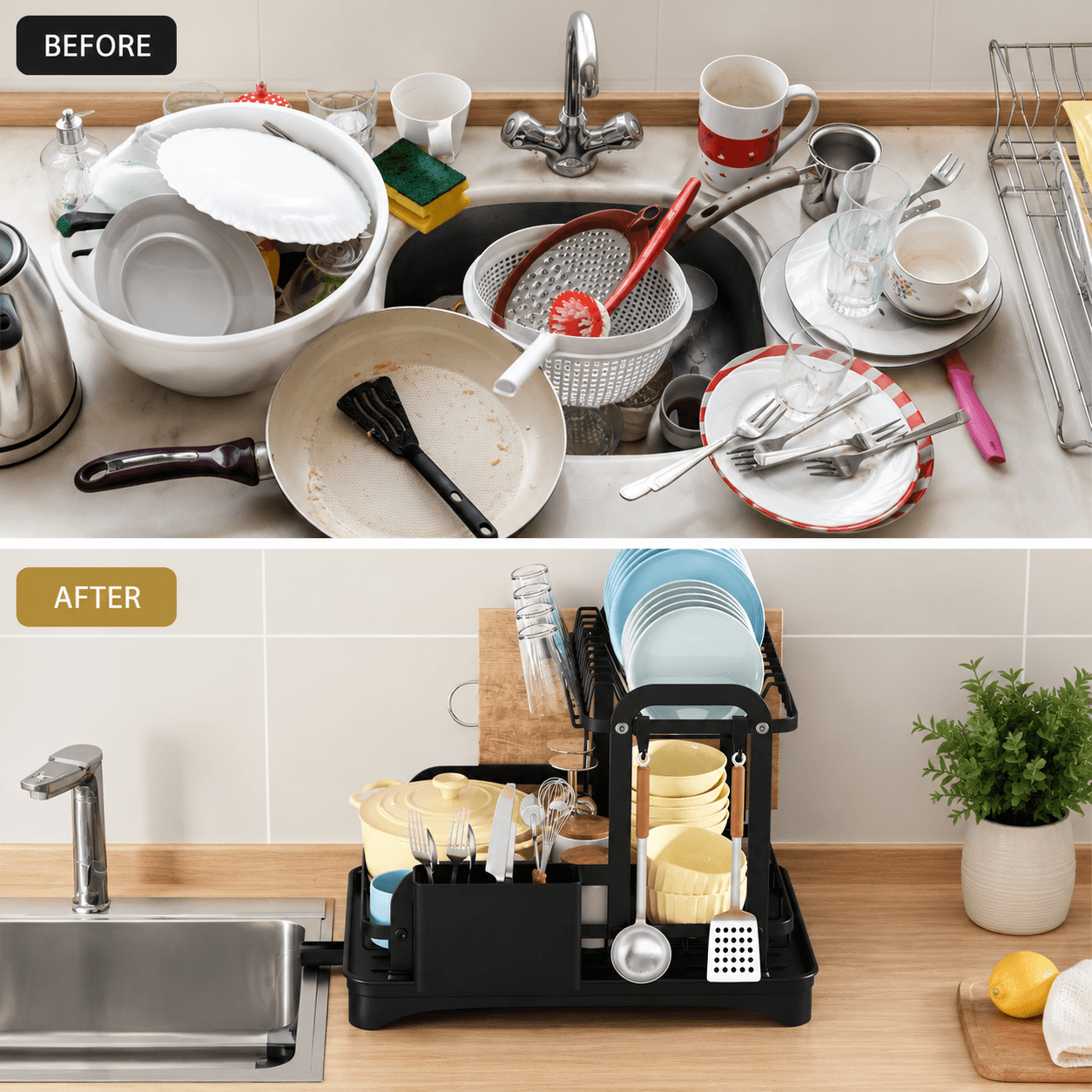 HomeDry™ Premium 2-Tier Dish Drying Rack