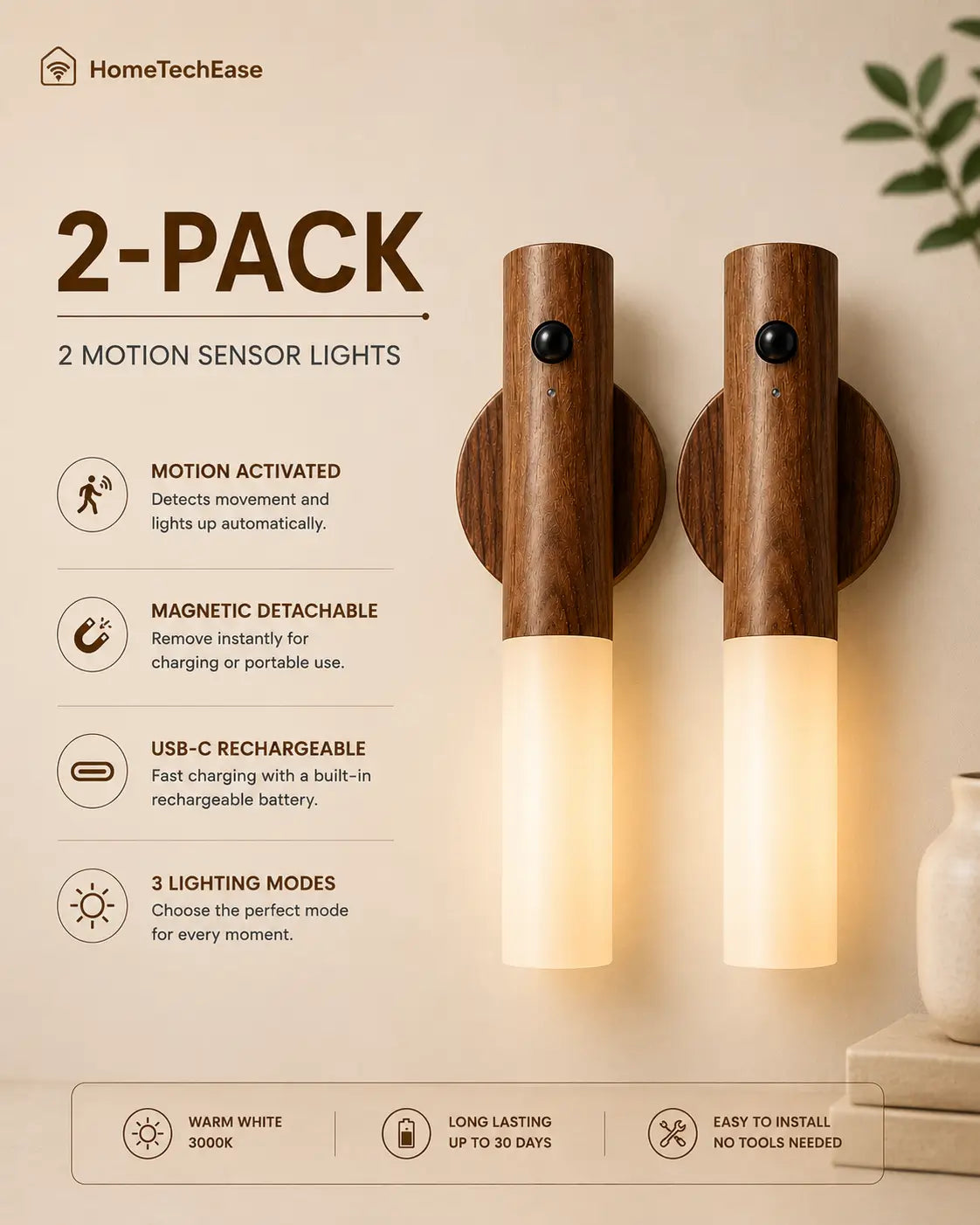 2 Lights – Cover Hallway + Bedroom