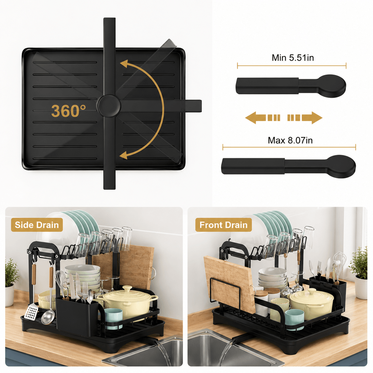 HomeDry™ Premium 2-Tier Dish Drying Rack